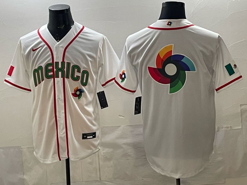 Men 2026 World Cub Mexico Blank White Game Nike MLB Jersey style 0020->->MLB Jersey